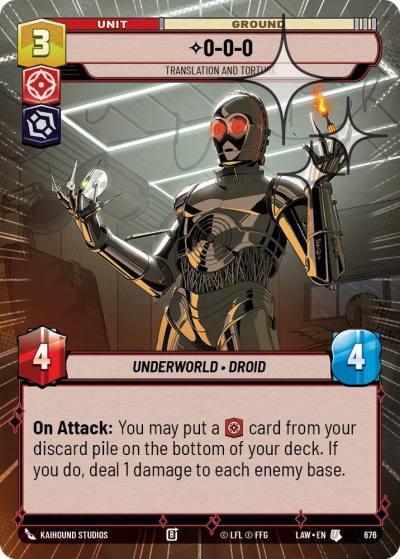 0-0-0 - Translation and Torture (Hyperspace Foil) 676 A Lawless Time Star Wars card
