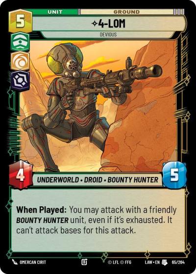 4-LOM - Devious 65/264 A Lawless Time Star Wars card