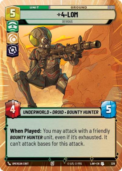 4-LOM - Devious (Hyperspace) 329 A Lawless Time Star Wars card