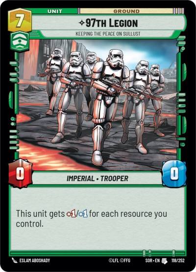 97th Legion - Keeping the Peace on Sullust 118/252 Spark of Rebellion Star Wars card