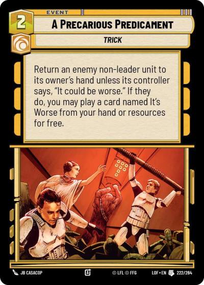 A Precarious Predicament 222/264 Legends of the Force Star Wars card