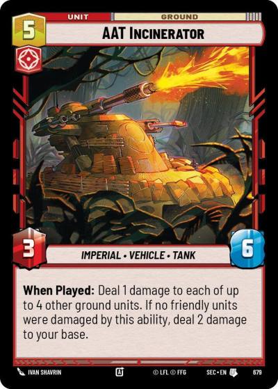 AAT Incinerator (Foil) 679 Secrets of Power Star Wars card