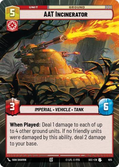 AAT Incinerator (Hyperspace Foil) 925 Secrets of Power Star Wars card