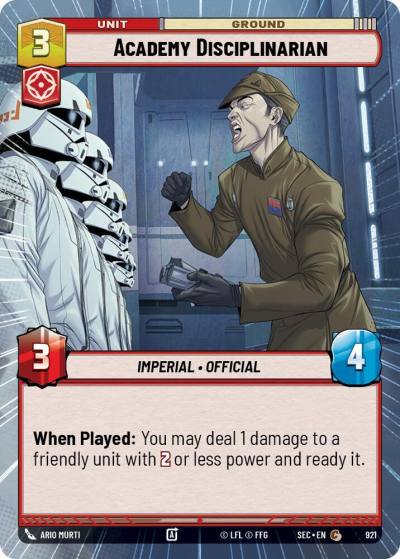 Academy Disciplinarian (Hyperspace Foil) 921 Secrets of Power Star Wars card