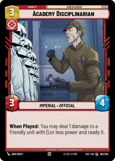 Academy Disciplinarian 165/264 Secrets of Power Star Wars card