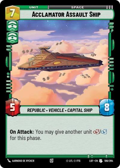 Acclamator Assault Ship 106/264 Legends of the Force Star Wars card