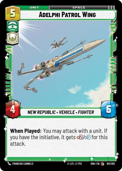 Adelphi Patrol Wing 101/262 Shadows of the Galaxy Star Wars card