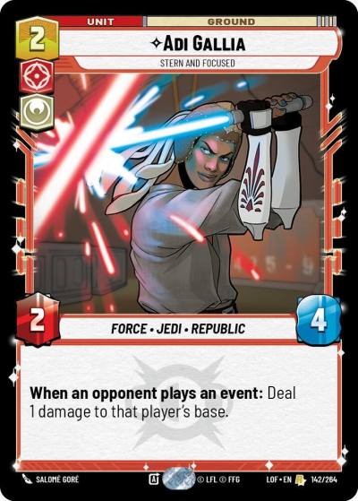 Adi Gallia - Stern and Focused 142/264 Legends of the Force Star Wars card