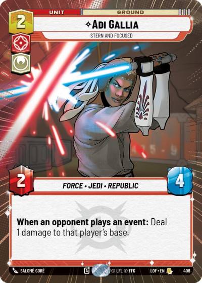 Adi Gallia - Stern and Focused (Hyperspace) 406 Legends of the Force Star Wars card