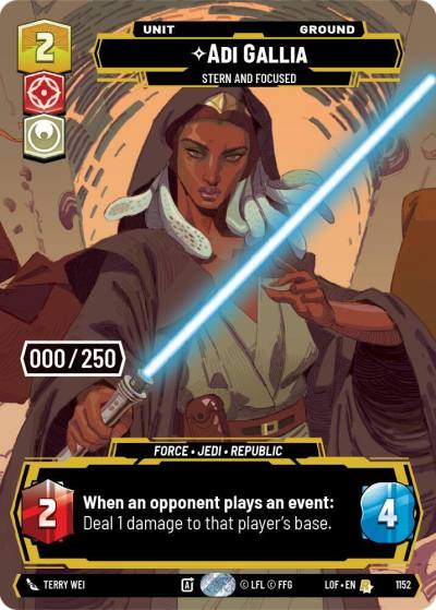 Adi Gallia - Stern and Focused (Serialized) 1152 Legends of the Force Star Wars card