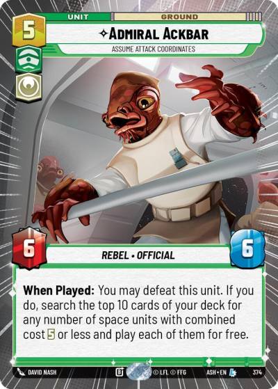 Admiral Ackbar - Assume Attack Coordinates (Hyperspace) 374 Ashes of the Empire Star Wars card