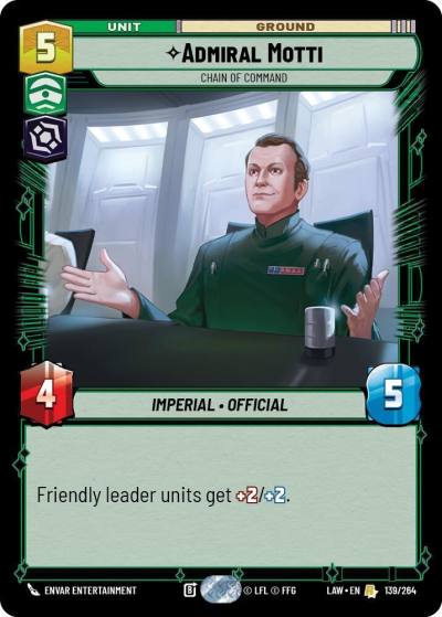Admiral Motti - Chain of Command 139/264 A Lawless Time Star Wars card