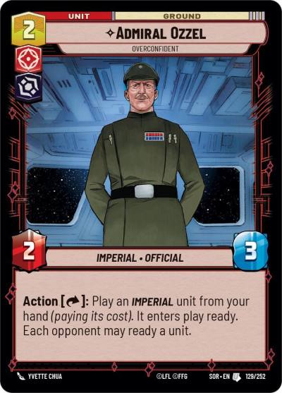 Admiral Ozzel - Overconfident 129/252 Spark of Rebellion Star Wars card