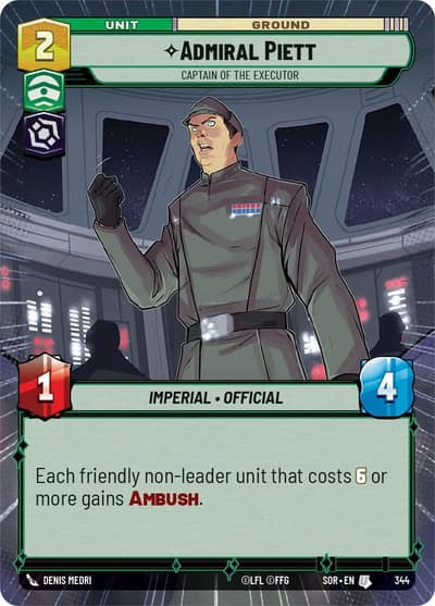 Admiral Piett - Captain of the Executor (Hyperspace) 344 Spark of Rebellion Star Wars card