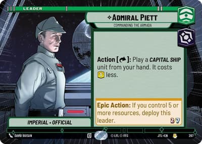 Admiral Piett - Commanding the Armada (Hyperspace) 267 Jump to Lightspeed Star Wars card
