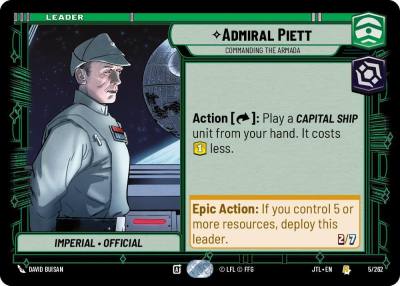 Admiral Piett - Commanding the Armada 005/262 Jump to Lightspeed Star Wars card