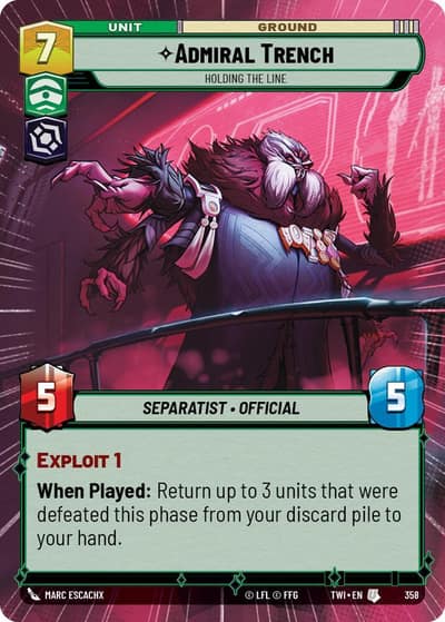 Admiral Trench - Holding the Line (Hyperspace) 358 Twilight of the Republic Star Wars card