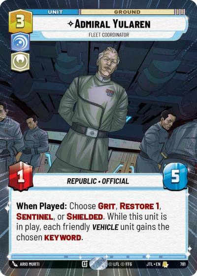 Admiral Yularen - Fleet Coordinator (Hyperspace Foil) 781 Jump to Lightspeed Star Wars card