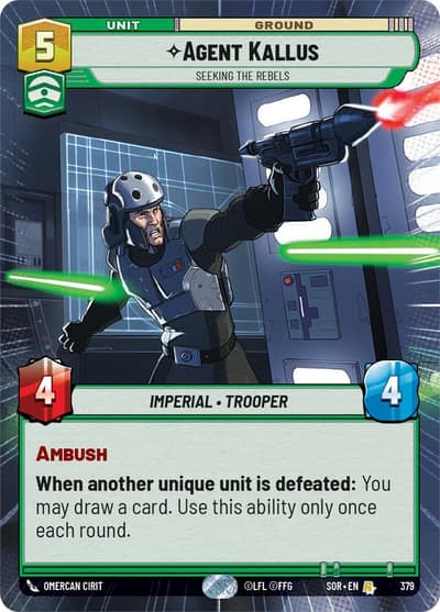 Agent Kallus - Seeking the Rebels (Hyperspace) 379 Spark of Rebellion Star Wars card