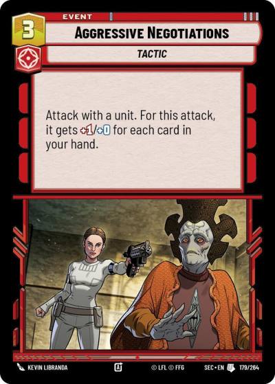 Aggressive Negotiations 179/264 Secrets of Power Star Wars card