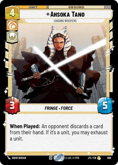 Ahsoka Tano - Chasing Whispers (Foil) 699 Jump to Lightspeed Star Wars card