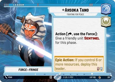 Ahsoka Tano - Fighting For Peace (Hyperspace) 267 Legends of the Force Star Wars card