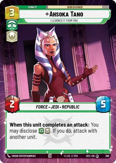 Ahsoka Tano - I Learned It from You (Hyperspace) 360 Secrets of Power Star Wars card
