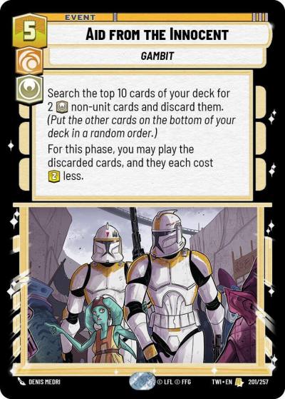 Aid from the Innocent 201/257 Twilight of the Republic Star Wars card