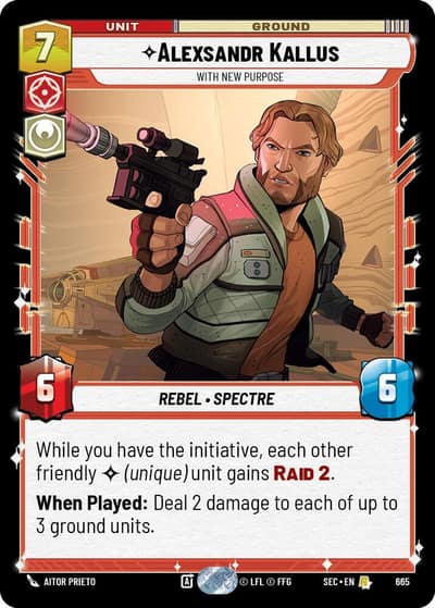 Alexsandr Kallus - With New Purpose (Foil) 665 Secrets of Power Star Wars card