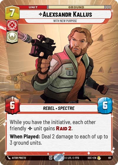 Alexsandr Kallus - With New Purpose (Hyperspace Foil) 911 Secrets of Power Star Wars card