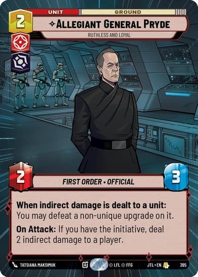 Allegiant General Pryde - Ruthless and Loyal (Hyperspace) 395 Jump to Lightspeed Star Wars card