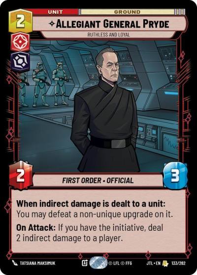 Allegiant General Pryde - Ruthless and Loyal 133/262 Jump to Lightspeed Star Wars card