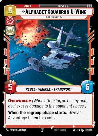 Alphabet Squadron U-Wing - Quiet Devotion 159/264 Ashes of the Empire Star Wars card
