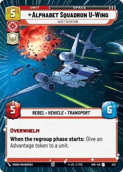 Alphabet Squadron U-Wing - Quiet Devotion (Hyperspace) 423 Ashes of the Empire Star Wars card