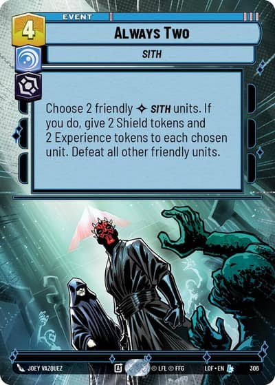 Always Two (Hyperspace) 306 Legends of the Force Star Wars card