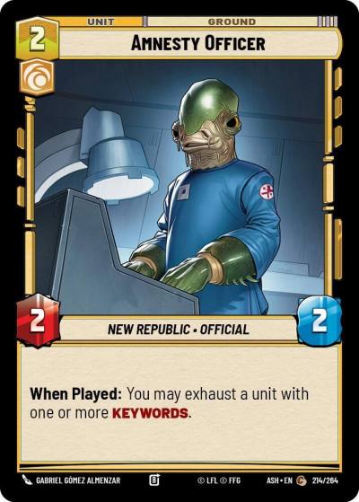 Amnesty Officer 214/264 Ashes of the Empire Star Wars card