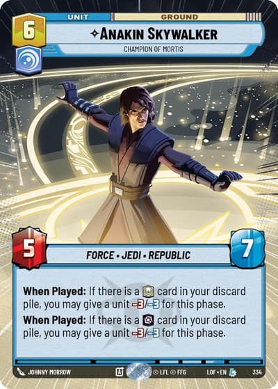 Anakin Skywalker - Champion of Mortis (Hyperspace) 334 Legends of the Force Star Wars card