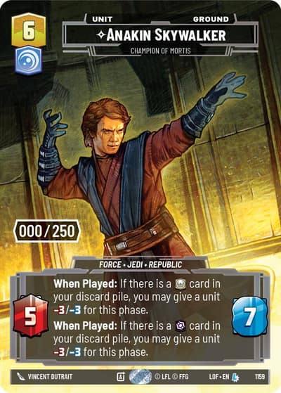 Anakin Skywalker - Champion of Mortis (Serialized) 1159 Legends of the Force Star Wars Unlimited card