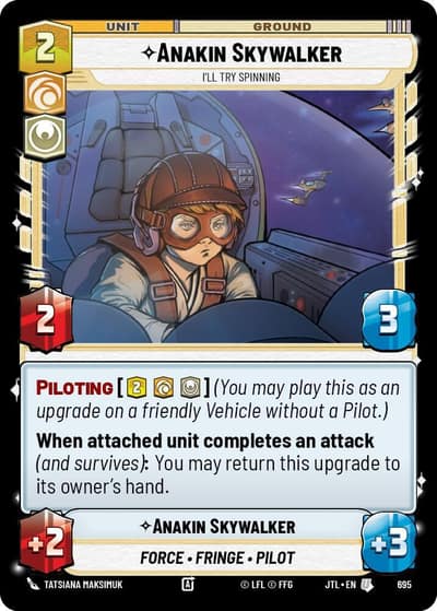 Anakin Skywalker - I'll Try Spinning (Foil) 695 Jump to Lightspeed Star Wars card
