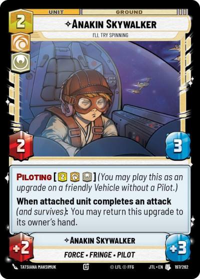 Anakin Skywalker - I'll Try Spinning 197/262 Jump to Lightspeed Star Wars card