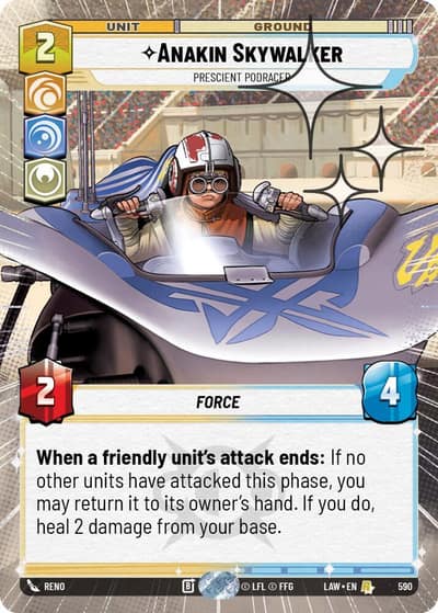 Anakin Skywalker - Prescient Podracer (Hyperspace Foil) 590 A Lawless Time Star Wars card