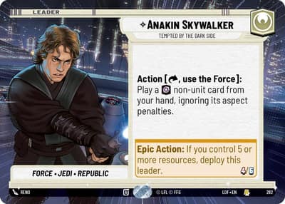 Anakin Skywalker - Tempted by the Dark Side (Hyperspace) 282 Legends of the Force Star Wars card