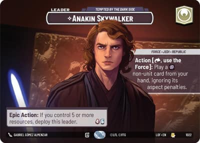 Anakin Skywalker - Tempted by the Dark Side (Showcase Foil) 1022 Legends of the Force Star Wars Unlimited card
