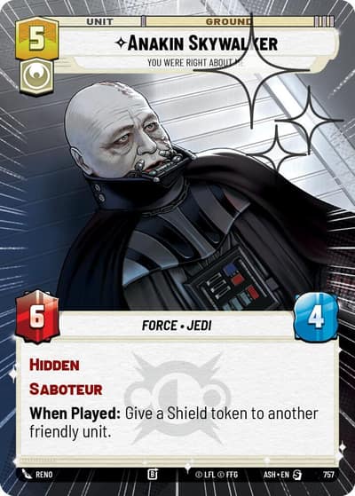 Anakin Skywalker - You Were Right About Me (Hyperspace Foil) 757 Ashes of the Empire Star Wars Unlimited card
