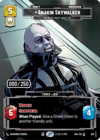 Anakin Skywalker - You Were Right About Me (Serialized) 925 Ashes of the Empire Star Wars Unlimited card
