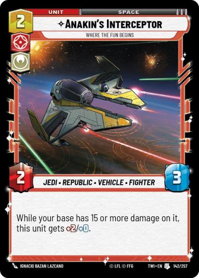 Anakin's Interceptor - Where the Fun Begins 142/257 Twilight of the Republic Star Wars card