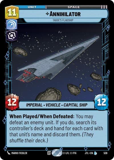 Annihilator - Tagge's Flagship (Foil) 539 Jump to Lightspeed Star Wars card