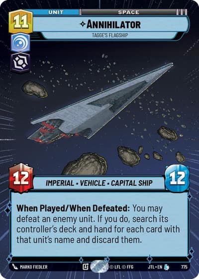 Annihilator - Tagge's Flagship (Hyperspace Foil) 775 Jump to Lightspeed Star Wars card