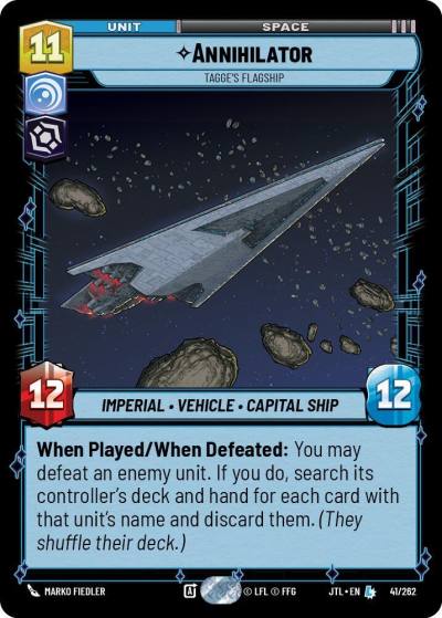 Annihilator - Tagge's Flagship 041/262 Jump to Lightspeed Star Wars card