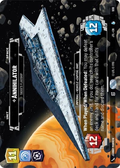 Annihilator - Tagge's Flagship (Prestige) 1018 Jump to Lightspeed Star Wars card